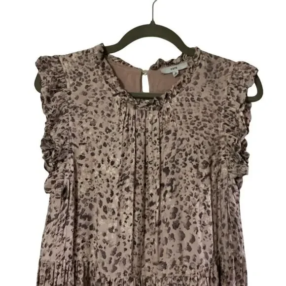 Fate Women’s Dress Medium Brown Animal Print Ruffled Medium - Picture 6 of 9